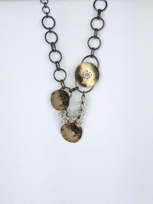 Brass and Crystal beads Necklace Only 1 Only 4 You