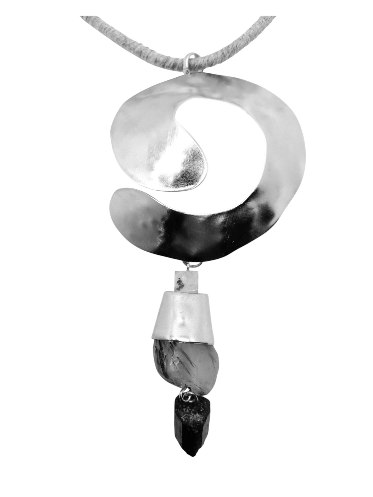 Spiral Guardian Necklace – Hand-Forged Silver-Plated Statement Jewelry