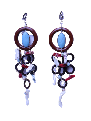Ethnic earrings with natural elements