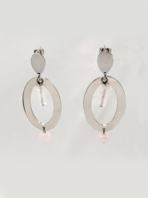 Stainless steel oval hoop earrings
