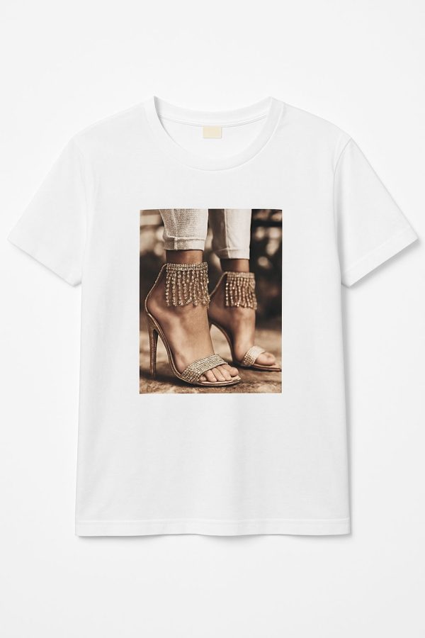 Jeweled T-shirt with Shoe and Rhinestones - Image 5