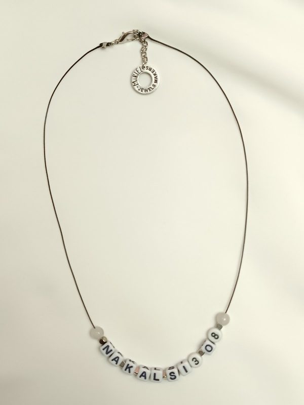 Necklace for Men with Letters and Moonstones