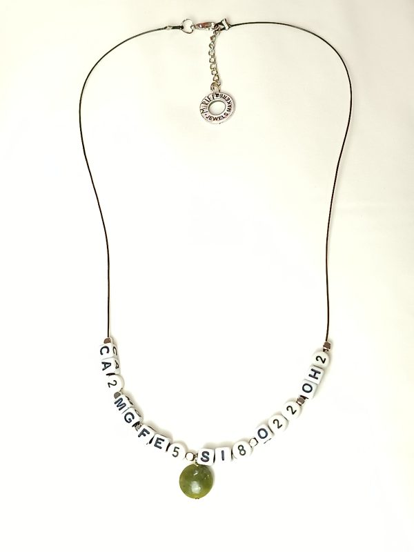 Necklace for Men with Letters and Jade Gemstone