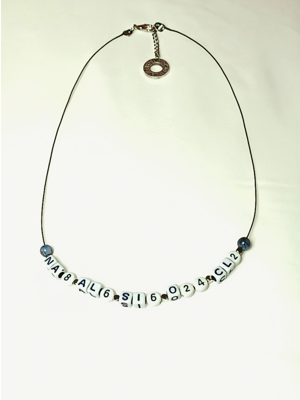 Necklace for Men with Letters and Sodalite Gemstones