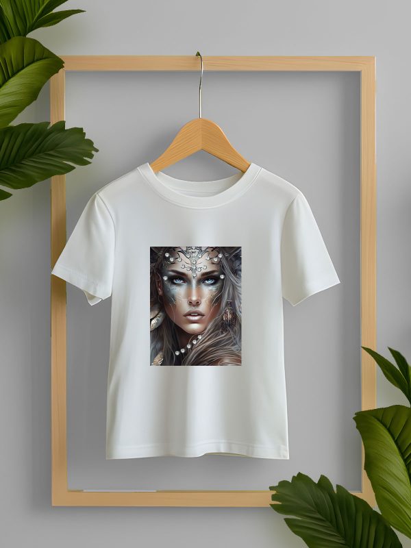 Jeweled T-Shirt with Print Women's Form and Rhinestones - Image 2