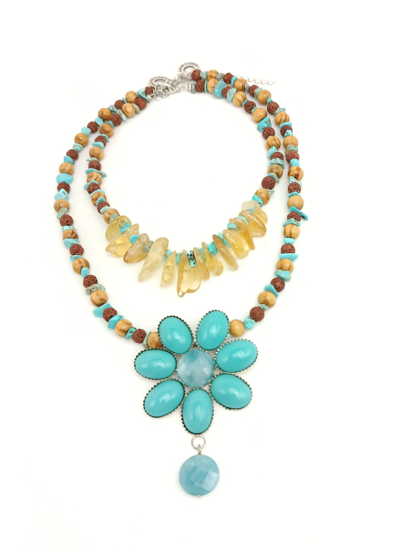 Gemstone Flower Necklace