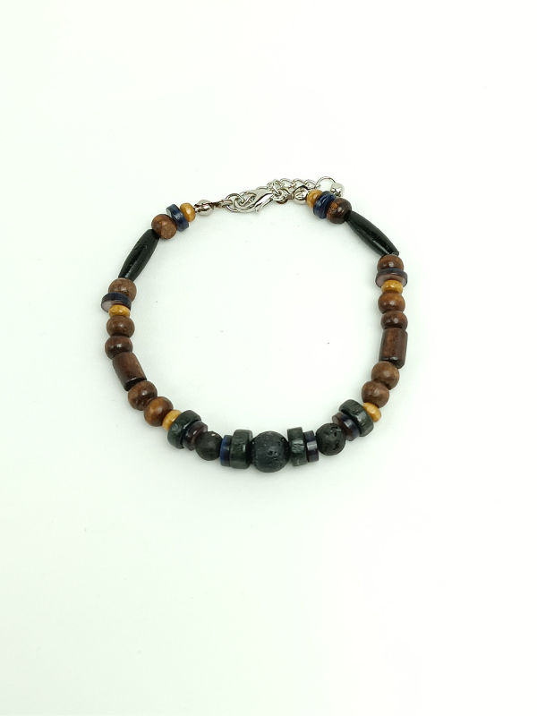 Wooden Beads and Gemstones Bracelet for Men