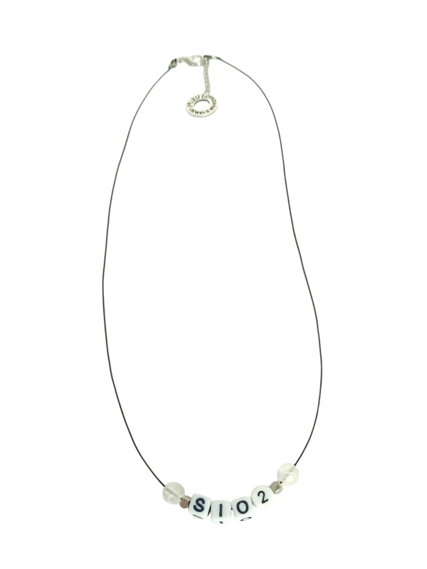 Necklace for Men with Letters and Quartz Gemstones