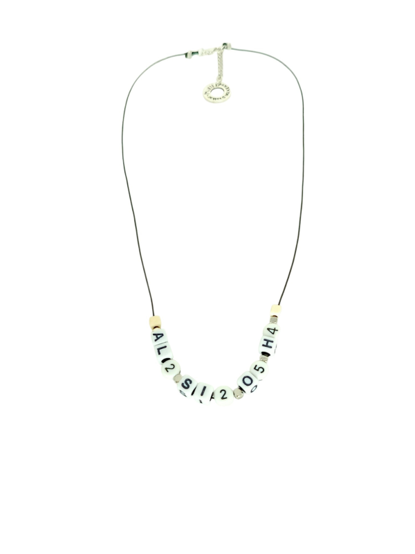 Necklace for Men with Letters and Howlite Gemstones