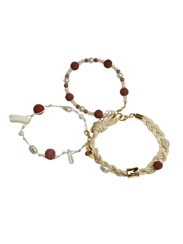 Pack of Three Bracelets with Glass beads and Gemstones-Only 1 Only 4 You - Image 2