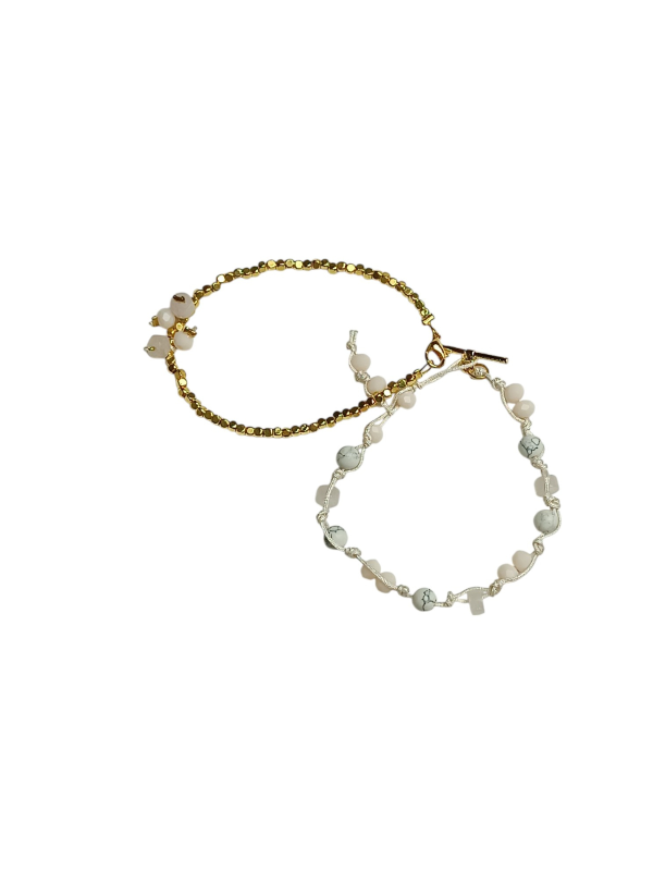 Pack of Two Bracelets with Glass beads and Gemstones-Only 1 Only 4 You - Image 2