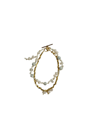 Pack of Two Bracelets with Glass beads and Gemstones-Only 1 Only 4 You