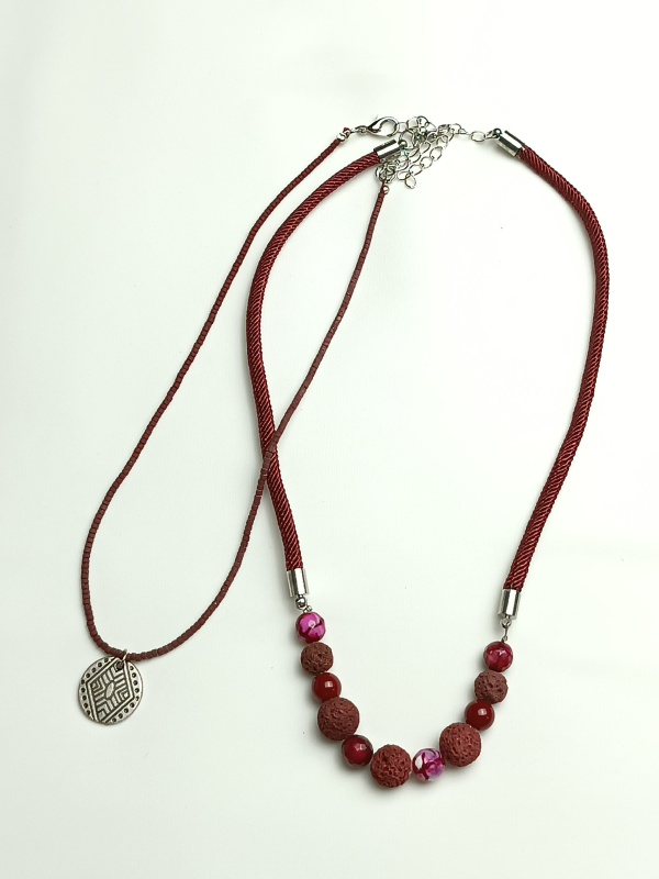 Pack of Two Necklaces with Glass beads and Gemstones-Only 1 Only 4 You - Image 2