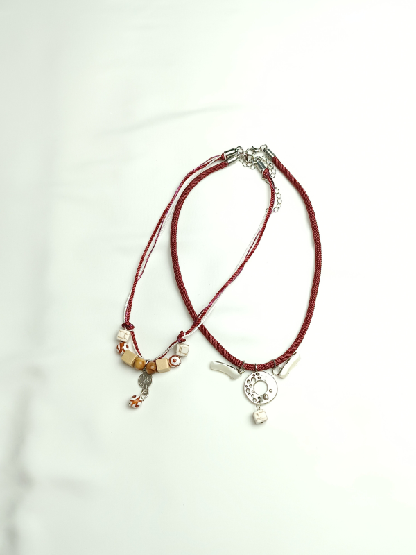 Pack of Two Necklaces with Wooden Beads and Gemstones - Image 3
