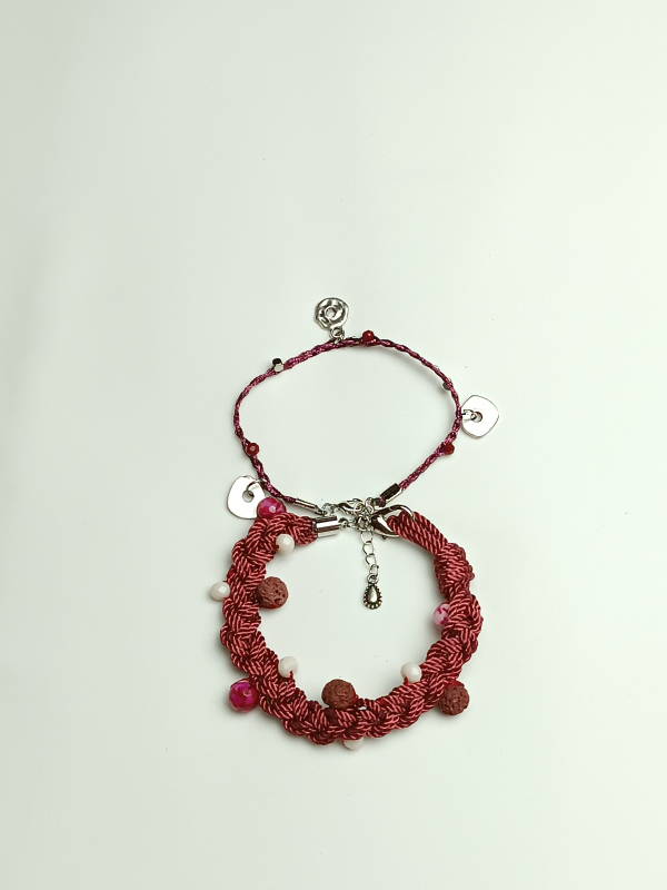 Pack of Two Bracelets with Gemstones and Metal Elements - Image 2