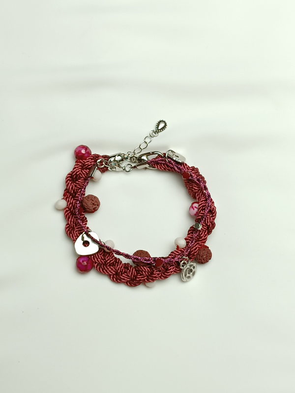 Pack of Two Bracelets with Gemstones and Metal Elements