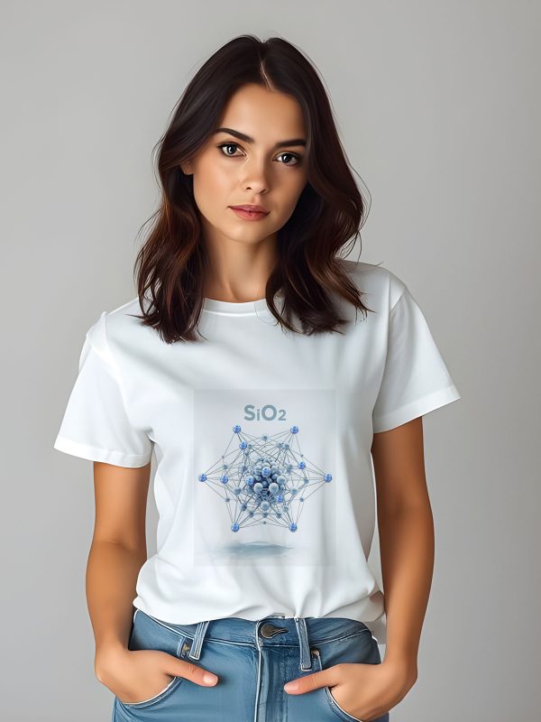 Jeweled T-Shirt with Quartz Compound Print and Rhinestones