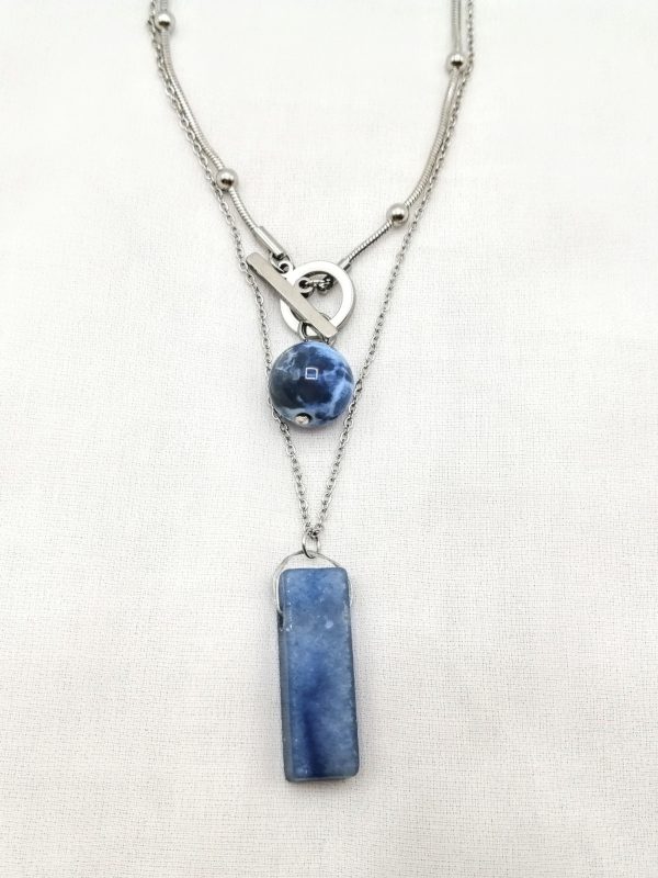 Stainless Steel and Gemstone Necklace - Image 3