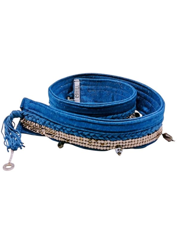 Handmade Blue Denim Fabric Belt - Image 3