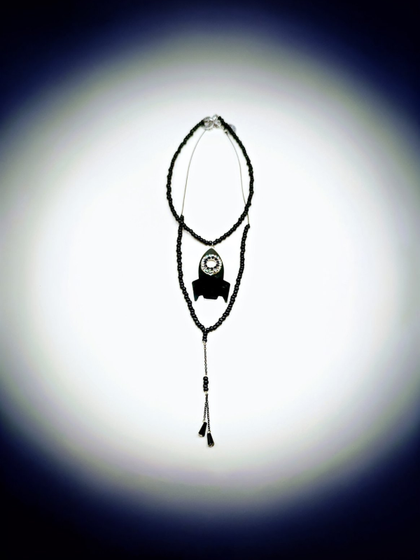 Pack Beaded Necklaces with Rocket Element and Rhinestones
