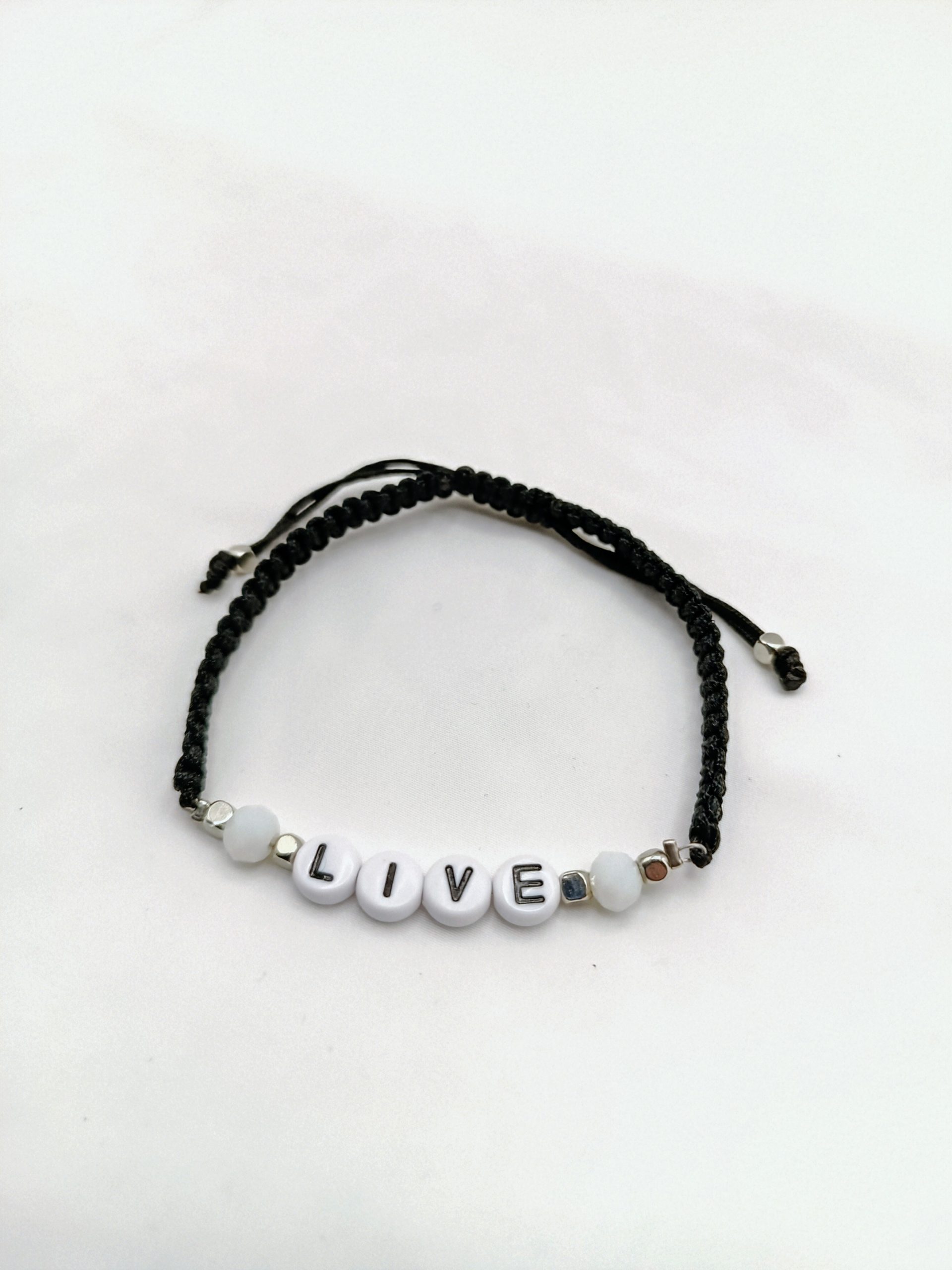 Lettered Live Macramé Bracelet
