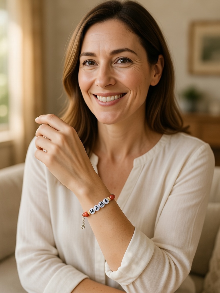 Handmade "MAMA" Beaded Bracelet - Image 3