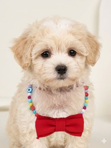 Handmade Colorful Pet Necklace with Detachable Red Bowtie - Good Luck Evil Eye & Strawberry Charms - Multi-color Beaded Jewelry for Small Dogs & Cats - Adjustable 35cm Custom Length - Image 2