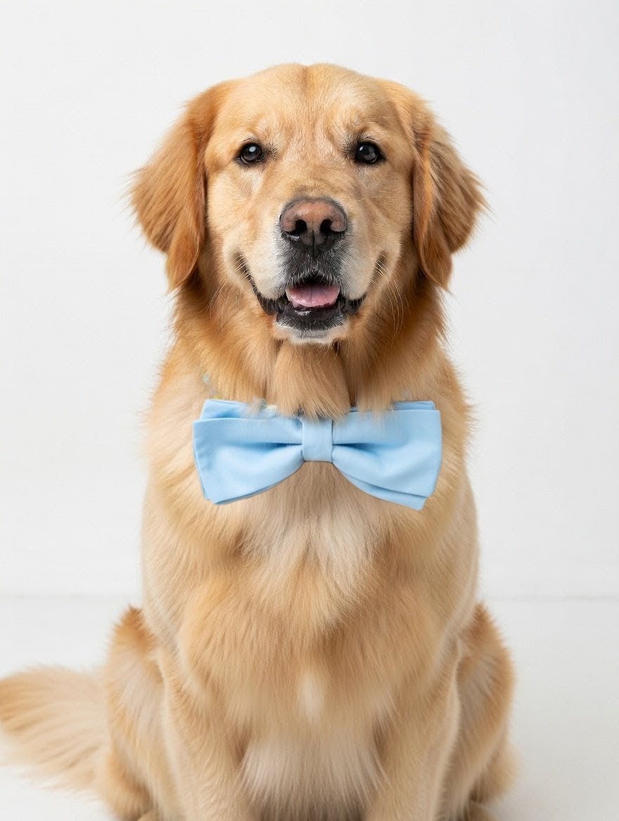 Large Handmade Colorful "LOVE" Dog Necklace - Detachable 15cm Blue Fabric Bowtie - Purple, Blue & Yellow Beaded Jewelry - Good Luck Evil Eye & Heart Charms - Adjustable 40cm Custom Length - Image 3